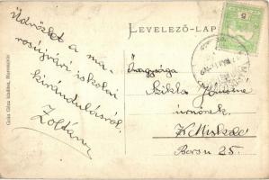 Marosújvár, Ocna Mures; Só felszállítása a bányából, belső bányászokkal. Grün Géza kiadása / salt mi...