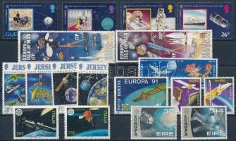 Europa CEPT: Űrkutatás  21 klf bélyeg, közte párok, Europa CEPT: Space Research 21 stamps