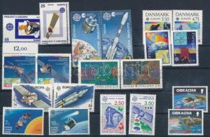 Europa CEPT: Űrkutatás  20 klf bélyeg, közte párok, Europa CEPT: Space Research 20 stamps
