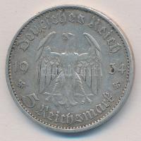 Német Harmadik Birodalom 1934D 5M Ag "Náci hatalom első évfordulója" T:2,2-
German Third ...