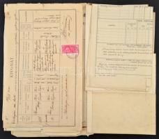 Vegyes papírrégiség tétel: iratok, fotók, FDC-k, levelek, képeslapok + 2 db bélyegző