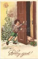 21 db RÉGI üdvözlőlap litho és dombornyomott darabokkal / 21 pre-1945 greeting motive cards with emb...