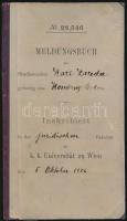 1906-1911 Bécsi Egyetemi (K.K. Universität zu Wien) jogi leckekönyve, benne aláírásokkal, 9 db 30 he...