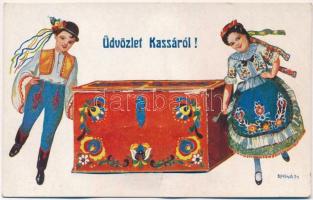 13 db RÉGI magyar és felvidéki népviseletes motívumlap / 13 pre-1945 Hungarian and Slovakian folklor...