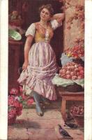 43 db RÉGI hölgyek motívumlap / 43 pre-1945 lady motive postcards