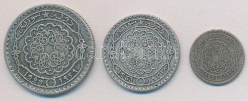 Szíria / Francia Protektorátus 1929. 10p Ag + 50p Ag + 1933. 25p Ag T:2,2-
Syria / French Protector...