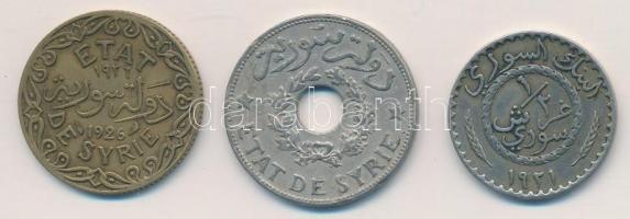 Szíria / Francia Protektorátus 1921. 1/2p Cu-Ni + 1926. 5p Al-Br + 1936. 1p Ni-sárgaréz T:2
Syria /...