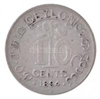 Ceylon 1894. 10c Ag "Viktória" T:2,2-
Ceylon 1894. 10 Cents Ag "Victoria" C:XF,...