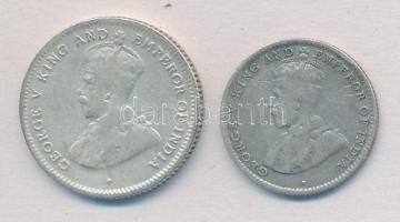 Ceylon 1912. 10c Ag + 1913. 25c Ag "V. György" T:2,2-
Ceylon 1912. 10 Cents Ag + 1913. 25...