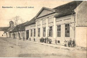 Szentendre - 3 db RÉGI városképes lap: Szanatórium üdülő, Leánynevelő Intézet, Dumtsa Jenő utca