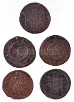 5db-os vegyes római rézpénz tétel a Kr. u. IV. századból T:2-,3
5pcs of Roman copper coins from the...