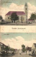 1934 Bősárkány, Római katolikus templom, utcakép. Németh Viktor kiadása (fl)