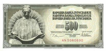 Jugoszlávia 1978. 10D, 20D, 50D, 100D, 500D, 1000D komplett sor! T:I