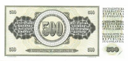 Jugoszlávia 1978. 10D, 20D, 50D, 100D, 500D, 1000D komplett sor! T:I