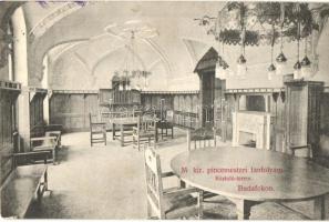 1917 Budapest XXII. Budafok, M. kir. pincemesteri tanfolyam, kóstoló terem, belső. Hollenzer és Okos kiadása