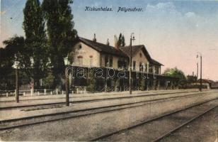 1918 Kiskunhalas, pályaudvar, vasútállomás. Kun Sándor kiadása (EK)