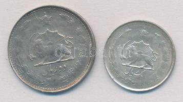 Irán 1944. (1323) 1R Ag + 2R Ag T:2
Iran 1944. (1323) 1 Rial Ag + 2 Rials Ag C:XF