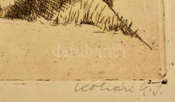 Kohári Kucharik Jenő (?-?): Kalotaszegiek, színezett rézkarc, papír, jelzett, 20,5×15 cm