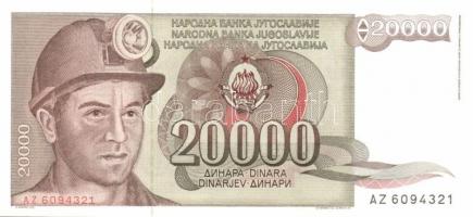 Jugoszlávia 1985-94. 5000D, 20.000D, 50.000D, 100.000D, 500.000D, 1000.000D, 2000.000D komplett sor!...