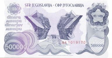 Jugoszlávia 1985-94. 5000D, 20.000D, 50.000D, 100.000D, 500.000D, 1000.000D, 2000.000D komplett sor!...