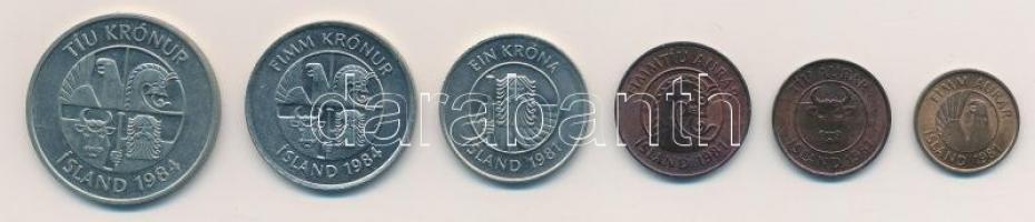 Izland 1981-1984. 5a-10K (6xklf) T:1-,2
Iceland 1981-1984. 5 Aurar - 10 Kronur (6xdiff) C:AU,XF