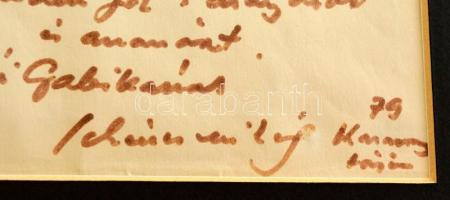 Schéner Mihály (1923-2009): Üdvözlet Párizsból, '79 karácsonyán, tus, papír, jelzett, paszpartu...