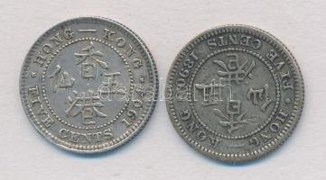 Hongkong 1890. 5c Ag "Viktória" + 1904. 5c Ag "VII. Eduárd" T:2,2-
Hong Kong 18...