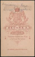 cca 1870 semsei Semsey Lipótné Reményi Róza (1841-?) keményhátú fotója, Bécs, Becske A., 10x6 cm