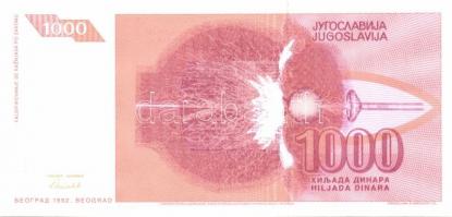 Jugoszlávia 1992. 100D, 500D, 1000D, 5000D, 10.000D, 50.000D komplett sor! T:I