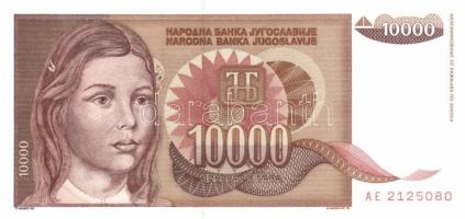 Jugoszlávia 1992. 100D, 500D, 1000D, 5000D, 10.000D, 50.000D komplett sor! T:I