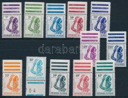 Official stamp 12 values of margin set, Hivatalos bélyeg ívszéli sor 12 értéke