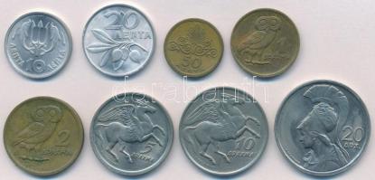 Görögország 1973. 10l-20D (8xklf) forgalmi sor T:1- Greece 1973. 10 Lepta - 20 Drachmai (8xdiff) coin set C:AU