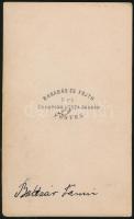 cca 1860-1870 Balczár Francziska "Fanni" (1848-1912) keményhátú fotója, Pest, Barabás és F...