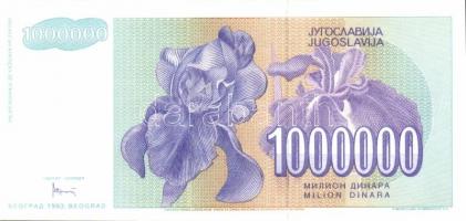 Jugoszlávia 1993. 100.000D, 500.000D, 1000.000D, 5000.000D, 10.000.000D, 50.000.000D, 100.000.000D, ...