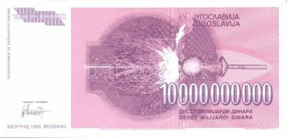 Jugoszlávia 1993. 100.000D, 500.000D, 1000.000D, 5000.000D, 10.000.000D, 50.000.000D, 100.000.000D, ...