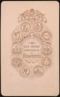 cca 1870 Adorján Lőrincné Frideczky Matild, Frideczky Lajos lányának keményhátú fotója, Bp. Kozmata ...