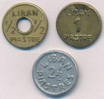 Libanon / II. Világháborús szükségpénz 1941. 1/2p sárgaréz + 1p sárgaréz + 2 1/2p Al T:2 Lebanon / World War II coinage 1941. 1/2 Piastre Brass + 1 Piastre Brass + 2 1/2 Piastres Al C:XF