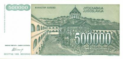 Jugoszlávia 1993. (reform kiadások) 5000D, 10.000D, 50.000D, 500.000D, 5000.000D, 50.000.000D, 500.0...