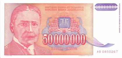 Jugoszlávia 1993. (reform kiadások) 5000D, 10.000D, 50.000D, 500.000D, 5000.000D, 50.000.000D, 500.0...