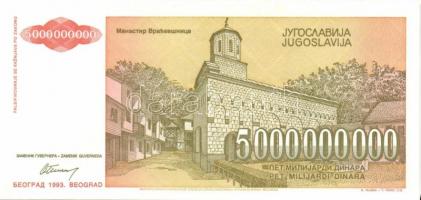 Jugoszlávia 1993. (reform kiadások) 5000D, 10.000D, 50.000D, 500.000D, 5000.000D, 50.000.000D, 500.0...