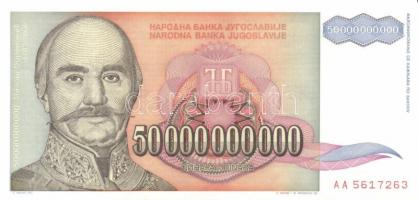 Jugoszlávia 1993. (reform kiadások) 5000D, 10.000D, 50.000D, 500.000D, 5000.000D, 50.000.000D, 500.0...