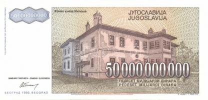Jugoszlávia 1993. (reform kiadások) 5000D, 10.000D, 50.000D, 500.000D, 5000.000D, 50.000.000D, 500.0...