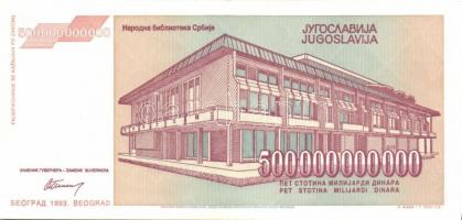 Jugoszlávia 1993. (reform kiadások) 5000D, 10.000D, 50.000D, 500.000D, 5000.000D, 50.000.000D, 500.0...
