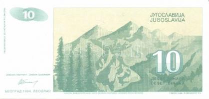 Jugoszlávia 1994. 10D, 100D, 1000D, 5000D, 50.000D, 500.000D egy kivételével komplett sor + 1994. 10...