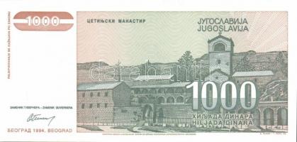 Jugoszlávia 1994. 10D, 100D, 1000D, 5000D, 50.000D, 500.000D egy kivételével komplett sor + 1994. 10...