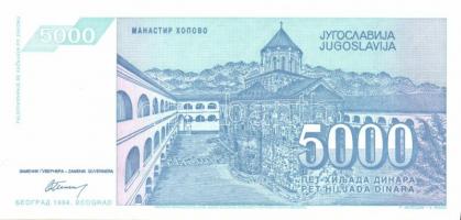 Jugoszlávia 1994. 10D, 100D, 1000D, 5000D, 50.000D, 500.000D egy kivételével komplett sor + 1994. 10...