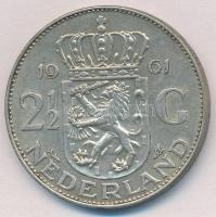 Hollandia 1961. 2 1/2G Ag "Julianna" T:1-,2 
Netherlands 1961. 2 1/2 Gulden Ag "Juli...