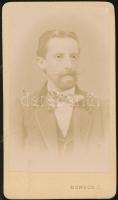 cca 1870 Kacskovics Ferenc (?-?) földbirtokos, a felvidéki Kacskovics nemesi család tagjának fotója, Pest, Borsos József, 10x6 cm.