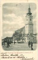 Lajtabruck, Bruck and der Leitha; Főtér, templom / main square, church (kis szakadás / small tear)