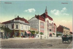 1917 Debrecen, Megyeháza, Arany Angyal gyógyszertár, Czímer és Czímfestő üzlete, utca